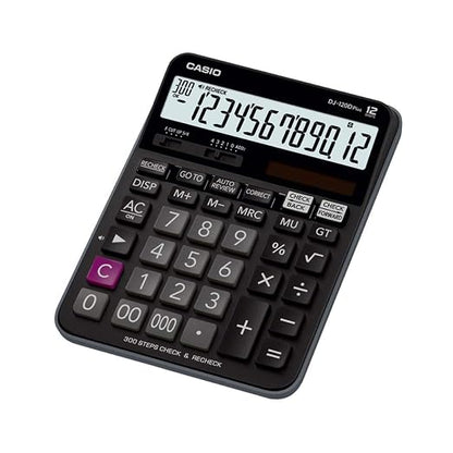 Casio DJ-120D Plus 300 Steps Check and Correct Desktop Calculator with Bigger Screen/Keys (12 Digit)