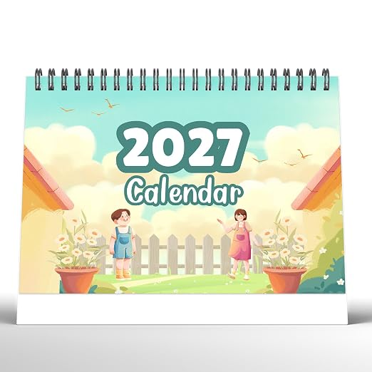 A5 Desk Calendar 2027 | Sunshine Table Calendar|300 GSM Textured Paper
