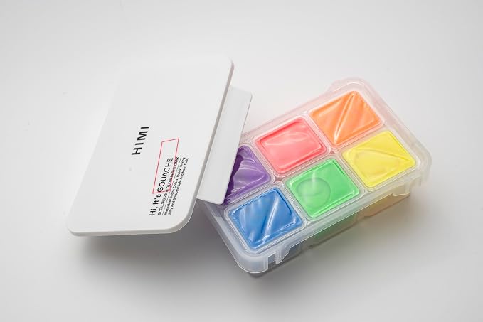 HIMI - Mini Gouache Paints Glow in The Dark | 23 ml Jelly Cups x 6 Colours