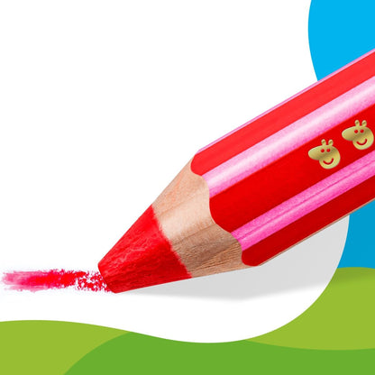 STAEDTLER Peppa Pig x Noris Junior 3-in-1 Jumbo Watercolour Colouring Pencils | 6 Assorted Colours
