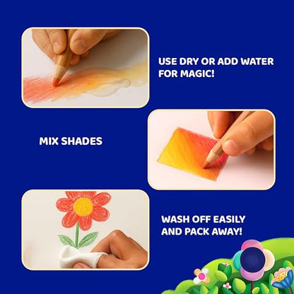 Fevicryl YUDU 3-in-1 Colour Pencils | 12 Shades + Free sharpner