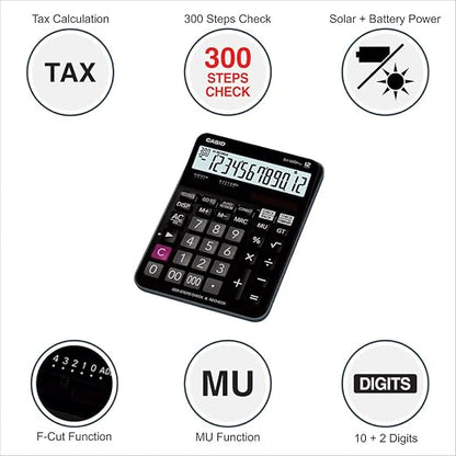 Casio DJ-120D Plus 300 Steps Check and Correct Desktop Calculator with Bigger Screen/Keys (12 Digit)