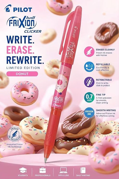 Pilot Frixion Erasable & Refillable Roller Ball Pen|Blue Ink- 0.7mm  | Sweet paradise Character Series