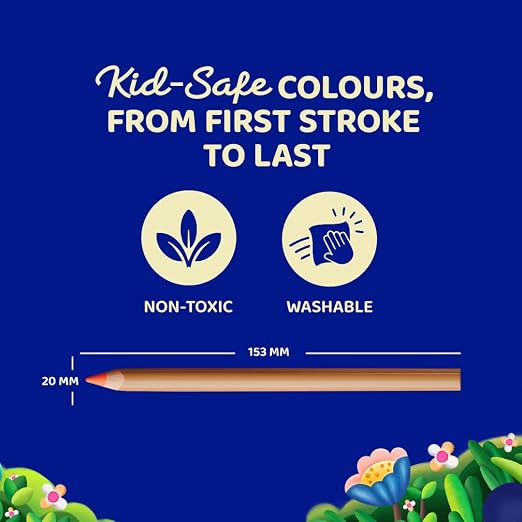 Fevicryl YUDU 3-in-1 Colour Pencils | 12 Shades + Free sharpner
