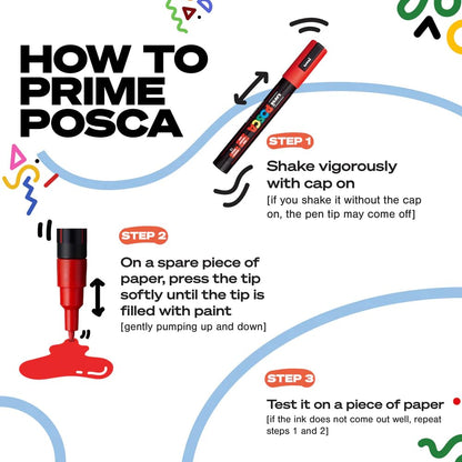 Uniball Posca Paint Marker Set | Water-Based 3M | 16 Colours