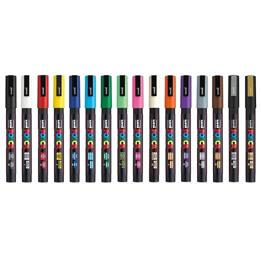 Uniball Posca Paint Marker Set | Water-Based 3M | 16 Colours