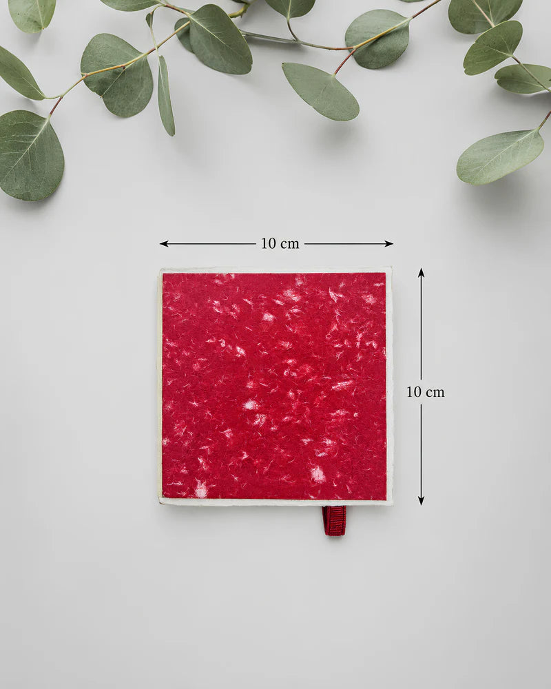 Potentate Deckle Edge Watercolor Handbook – Red | 10 x 10 cm |300GSM|Cold press
