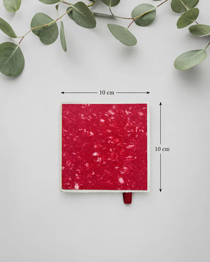 Potentate Deckle Edge Watercolor Handbook – Red | 10 x 10 cm |300GSM|Cold press