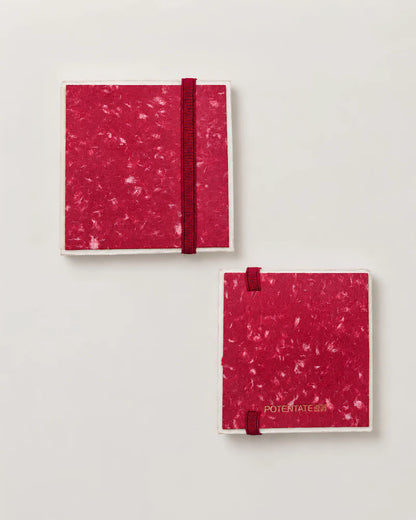 Potentate Deckle Edge Watercolor Handbook – Red | 10 x 10 cm |300GSM|Cold press