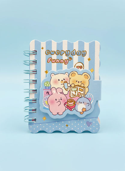 Cute Everyday Funny Mini Spiral Notebook - A7 Size