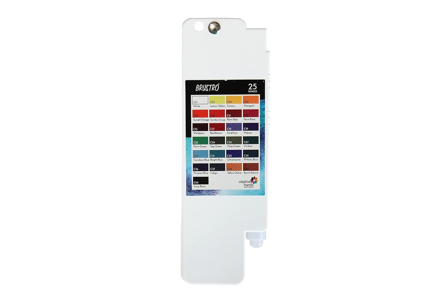 Color swatch card for Prontor with 25 color options on a white background