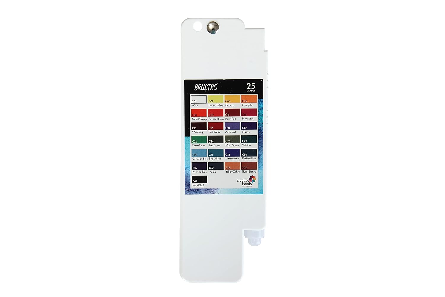 Color swatch card for Prontor with 25 color options on a white background