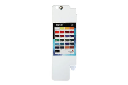 Color swatch card for Prontor with 25 color options on a white background