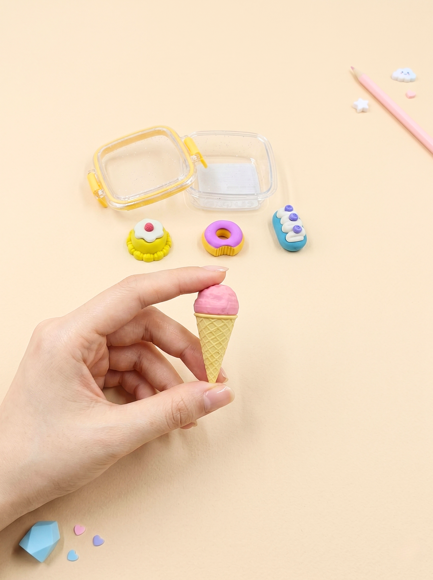 Cute mini food erasers