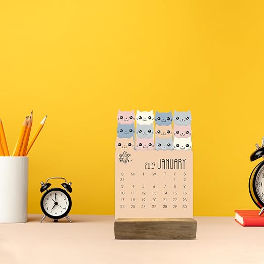 A5 2027 Desk Calendar | 12-Month Table Calendar for Office, Home & Gifting