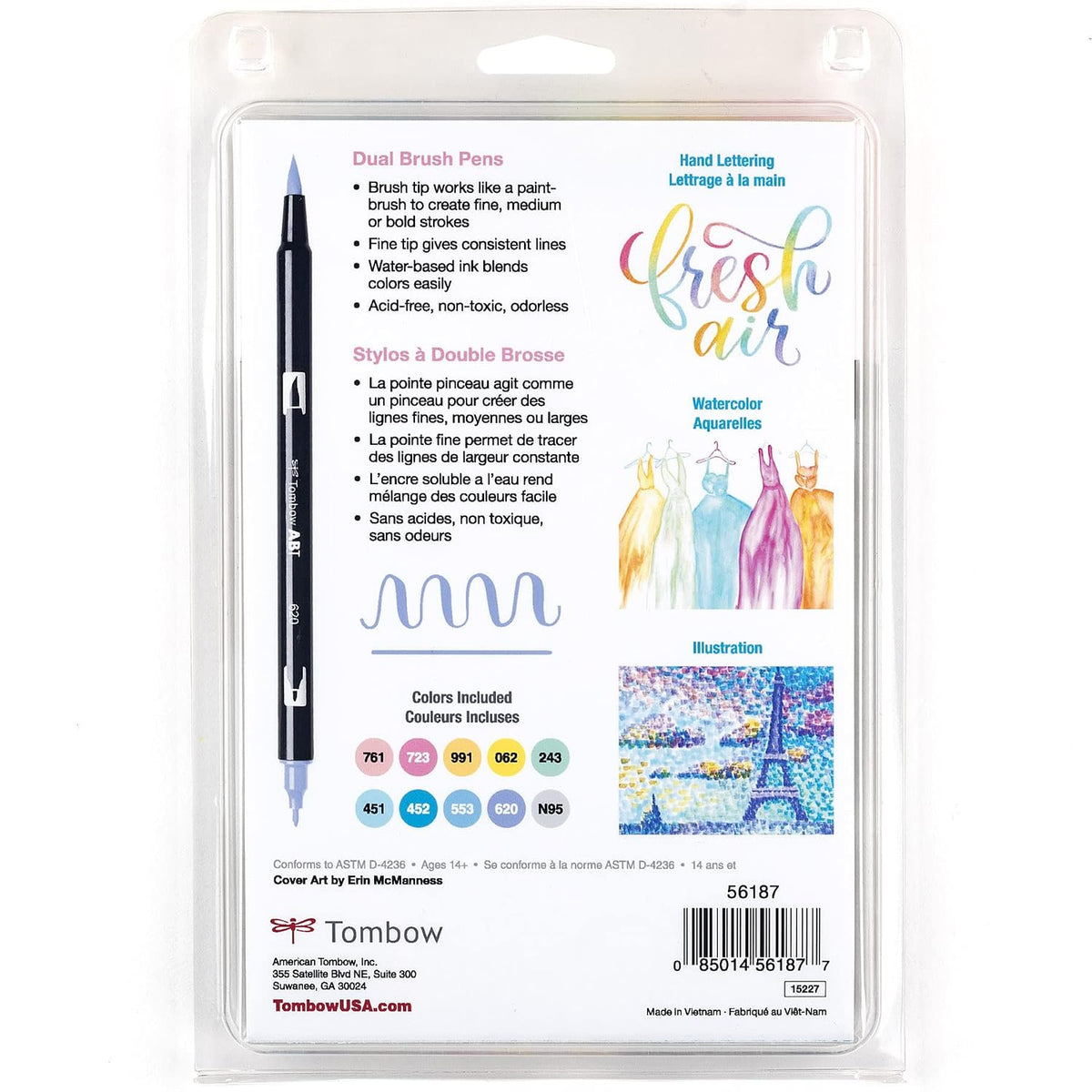 Tombow 56187 Dual Brush Pen Pastel Shades| Set of 10 |Art Markers