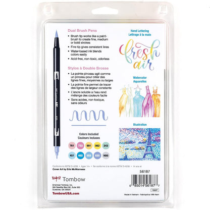 Tombow 56187 Dual Brush Pen Pastel Shades| Set of 10 |Art Markers