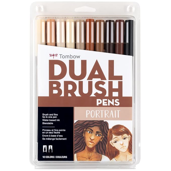 Tombow Dual Brush Pen |Portrait Colors | Set of 10