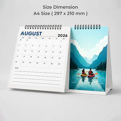 A4 Desk Calendar 2027 | A5 Split Table Calendar |Premium 300 GSM Textured Paper
