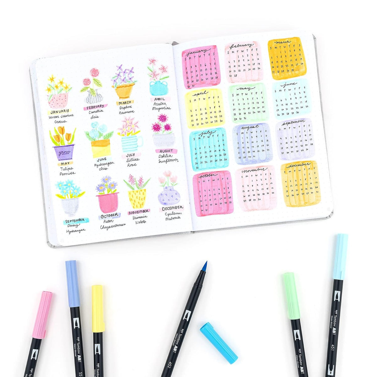 Tombow 56187 Dual Brush Pen Pastel Shades| Set of 10 |Art Markers