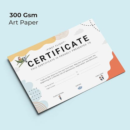 Baby First Flight Certificate | A5 Size (21 x 14.8 cm) | 300 GSM Premium Art Paper | First Air Travel Keepsake | Baby Travel Memory Certificate