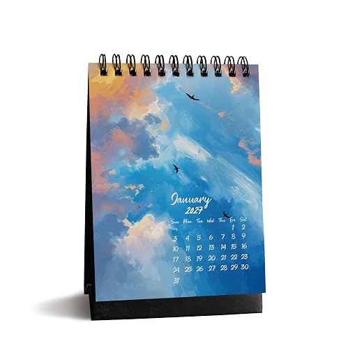 2027 A6 Desk Calendar | Watercolor Theme | Premium 300 GSM Art Paper