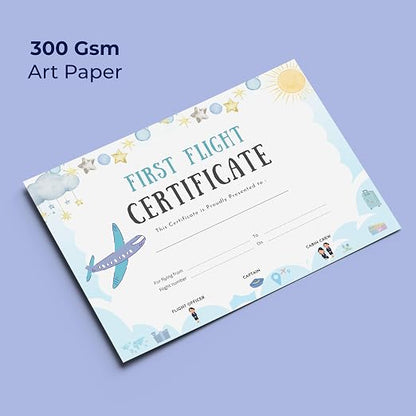 Baby First Flight Certificate | A5 Size (21 x 14.8 cm) | 300 GSM Premium Art Paper | First Air Travel Keepsake | Baby Travel Memory Certificate