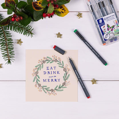 Staedtler Pigment Liner Pen - Assorted Set of 6 (0.35mm)