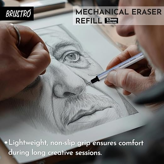 Brustro Mechanical Precision Retractable Eraser | 2.3mm - Ultra-Fine Tip | Refillable