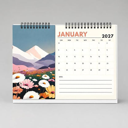 A4 Desk Calendar 2027 | A5 Split Table Calendar |Premium 300 GSM Textured Paper