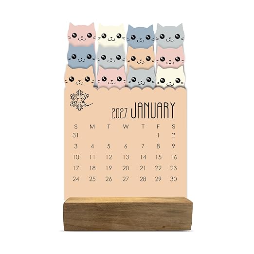 A5 2027 Desk Calendar | 12-Month Table Calendar for Office, Home & Gifting