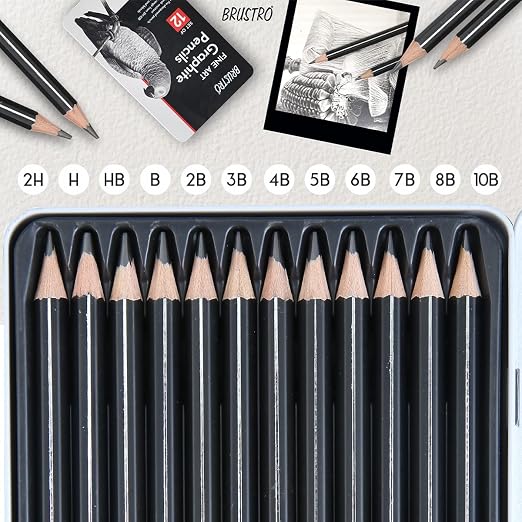 Brustro Artists Fine art Graphite Pencil Set of 12