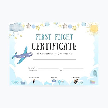 Baby First Flight Certificate | A5 Size (21 x 14.8 cm) | 300 GSM Premium Art Paper | First Air Travel Keepsake | Baby Travel Memory Certificate