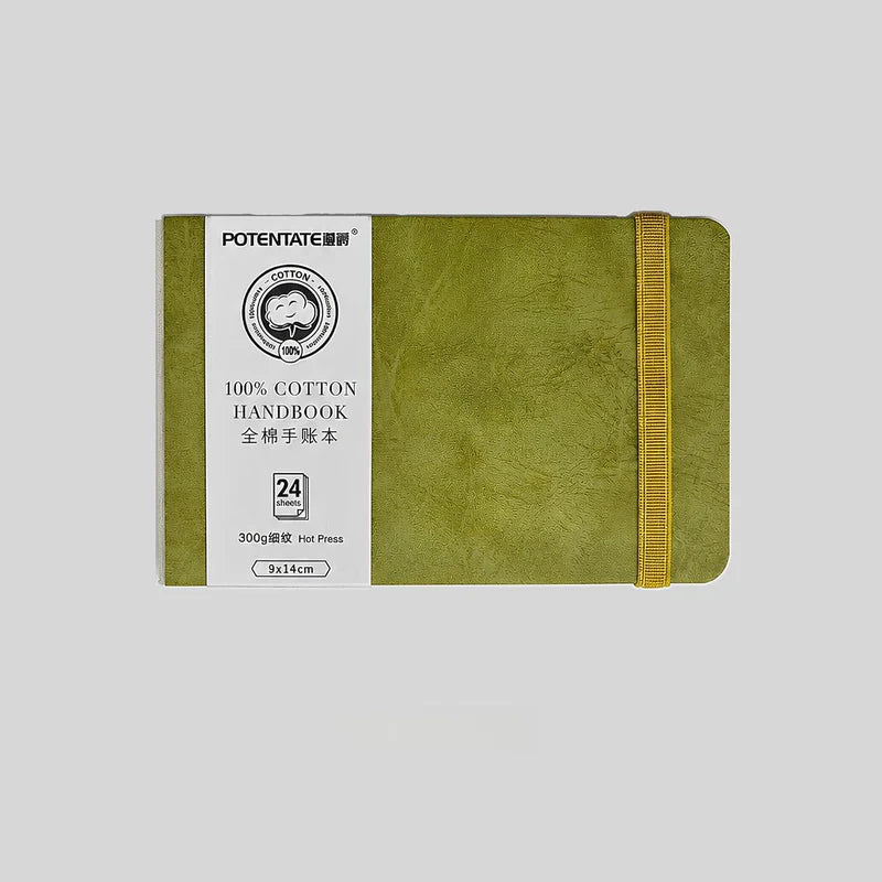 Potentate PU Watercolor Handbook – Green | 9 x 14 cm |300GSM| Hot press