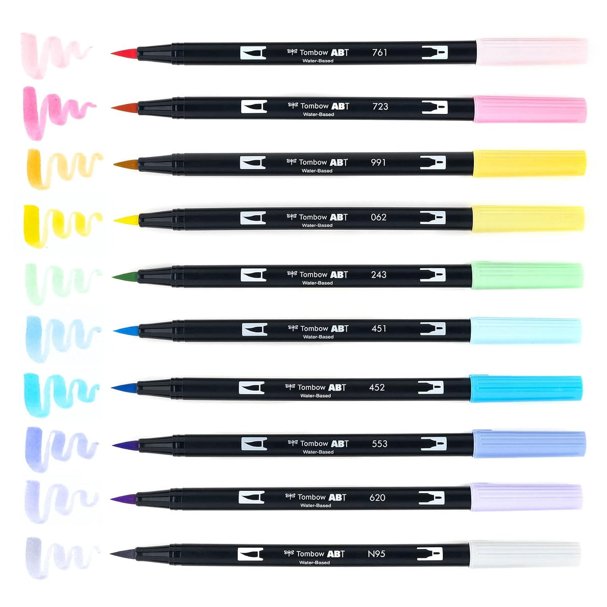 Tombow 56187 Dual Brush Pen Pastel Shades| Set of 10 |Art Markers
