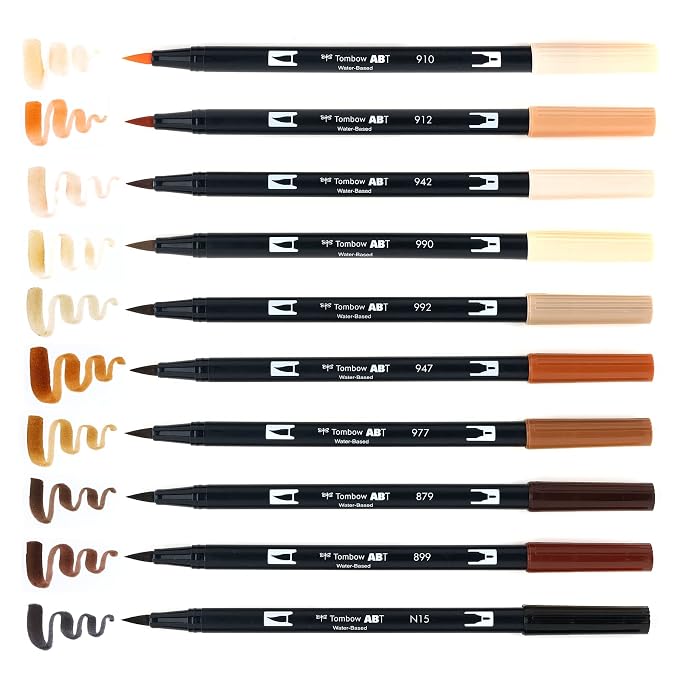 Tombow Dual Brush Pen |Portrait Colors | Set of 10
