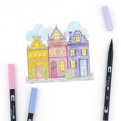 Tombow 56187 Dual Brush Pen Pastel Shades| Set of 10 |Art Markers