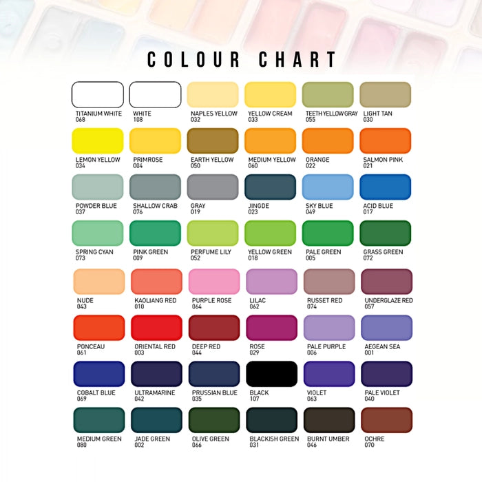 HIMI - Gouache Paint Twin Cup Set | 12 G x 48 Colours  | Peach Fuzz