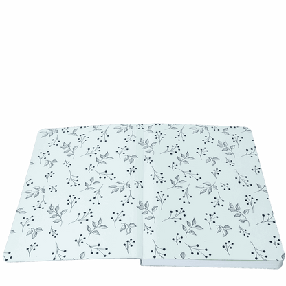Floral patterned fabric on a light gray background