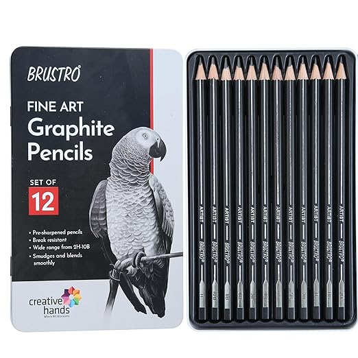 Brustro Artists Fine art Graphite Pencil Set of 12
