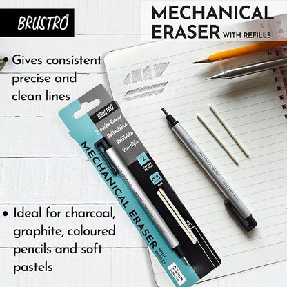 Brustro Mechanical Precision Retractable Eraser | 2.3mm - Ultra-Fine Tip | Refillable