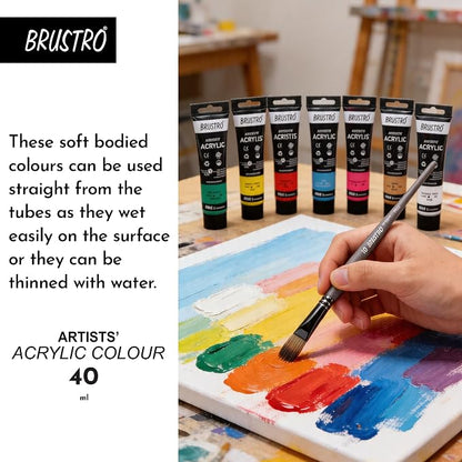 Brustro Arists' Acrylic 40ml(42 Shades Available)