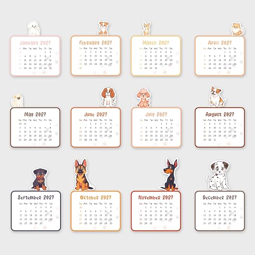 2027 Desk Calendar | Dog Theme|12-Month Table Calendar for Office, Home & Gifting