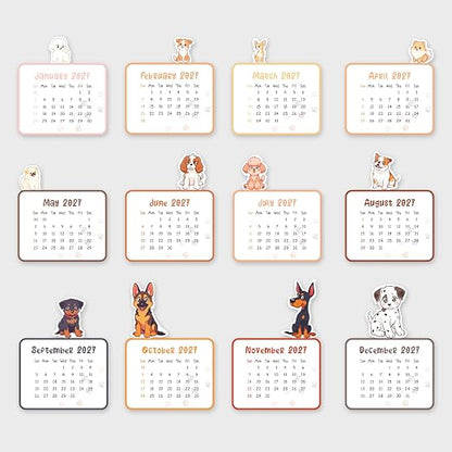 2027 Desk Calendar | Dog Theme|12-Month Table Calendar for Office, Home & Gifting