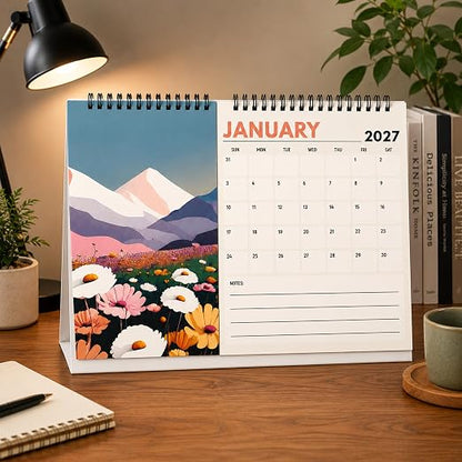 A4 Desk Calendar 2027 | A5 Split Table Calendar |Premium 300 GSM Textured Paper