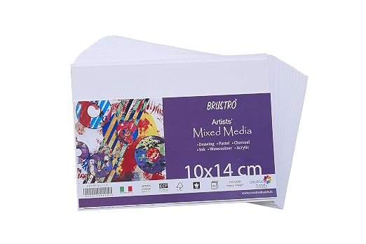 Brustro Artists Mixed Media Paper 250GSM |50 Sheets|10 cm X 14 cm