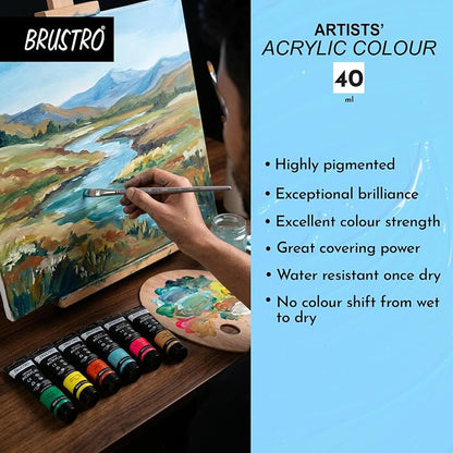 Brustro Arists' Acrylic 40ml(42 Shades Available)