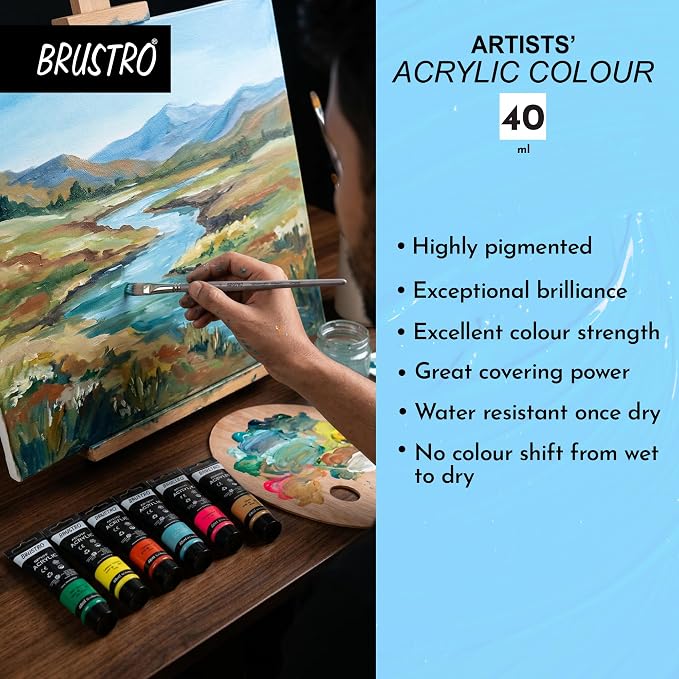 Brustro Arists' Acrylic 40ml(42 Shades Available)