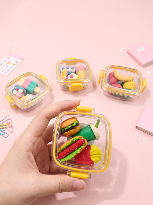 Cute mini food erasers
