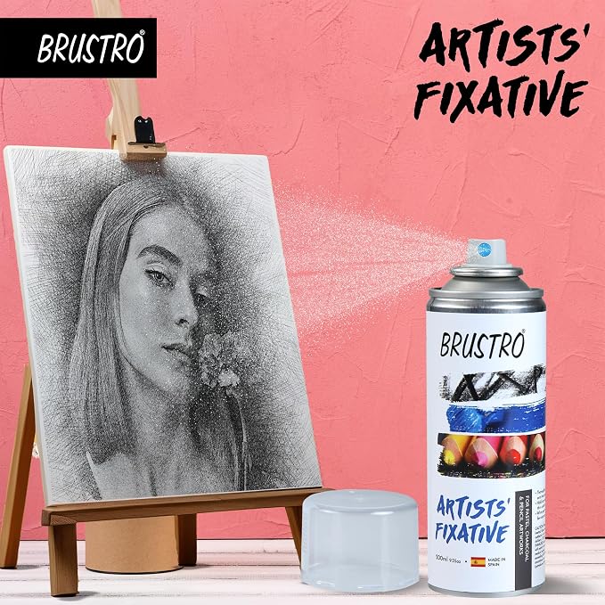 Brustro Artist's Fixative Spray Can | 200ml | Transparent
